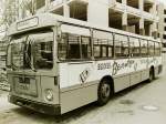 Wagen 124, OL-AC 944, EZ: 1971, aufgenommen im April 1982 auf der Reserveposition im Bundesbahnweg.